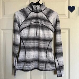 Athleta Black and White Striped Sweatshirt